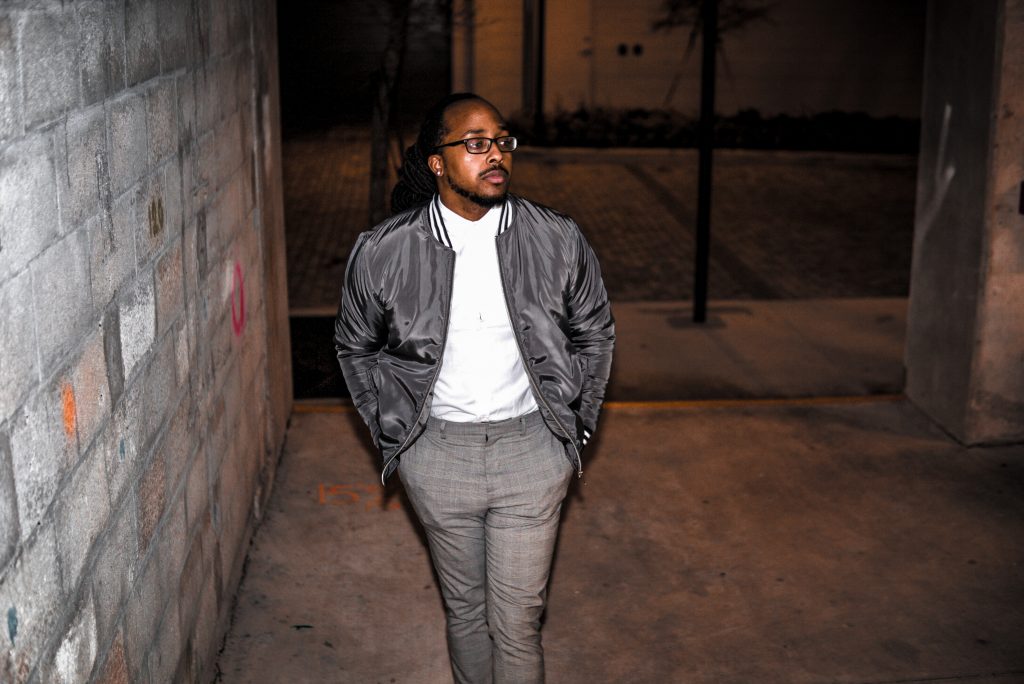 white dress shirt with grey bomber jacket